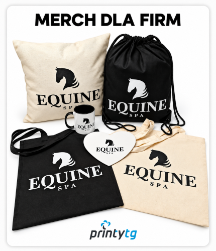 Merch dla firm — realizacja PrintyTG dla Equine Spa