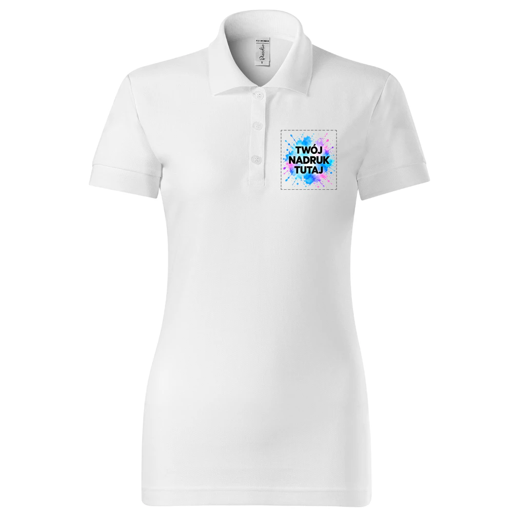 Biała damska koszulka polo Malfini JOY P22 – PrintyTG