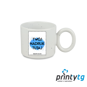 Kubek Ravenna 400 ml nakrapiany biały