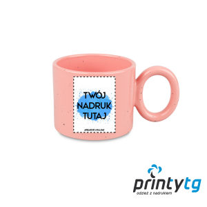 Kubek Ravenna 400 ml nakrapiany różowy