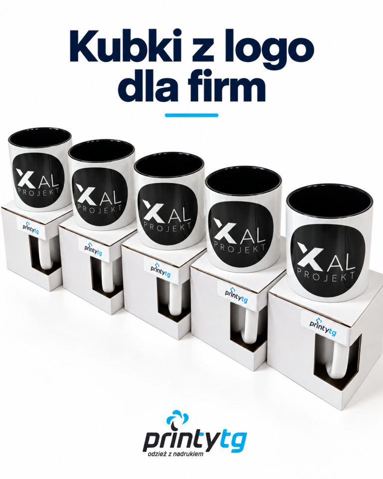 Kubki z logo dla firmy XAL Projekt — realizacja PrintyTG