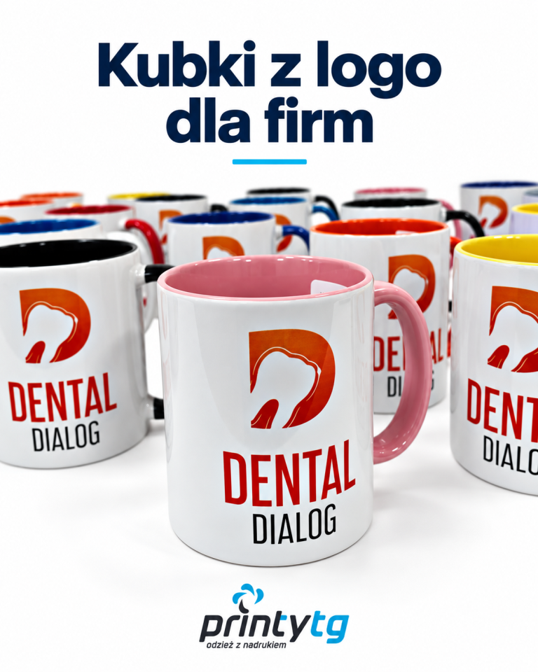 Kubki z logo dla firmy Dental Dialog — realizacja PrintyTG