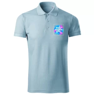 Błękitna męska koszulka polo Malfini JOY P21 – PrintyTG
