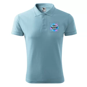 Błękitna męska koszulka polo Malfini Pique Polo 203 – PrintyTG