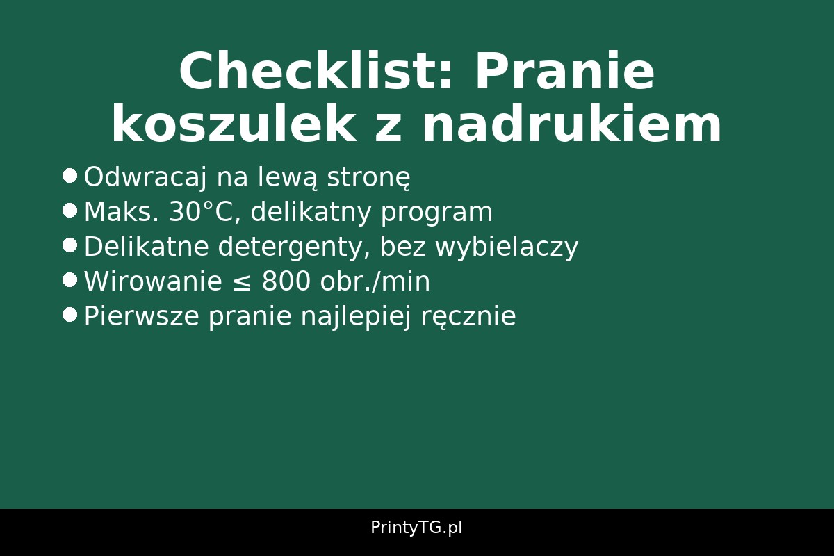 Checklista prania koszulek z nadrukiem – PrintyTG